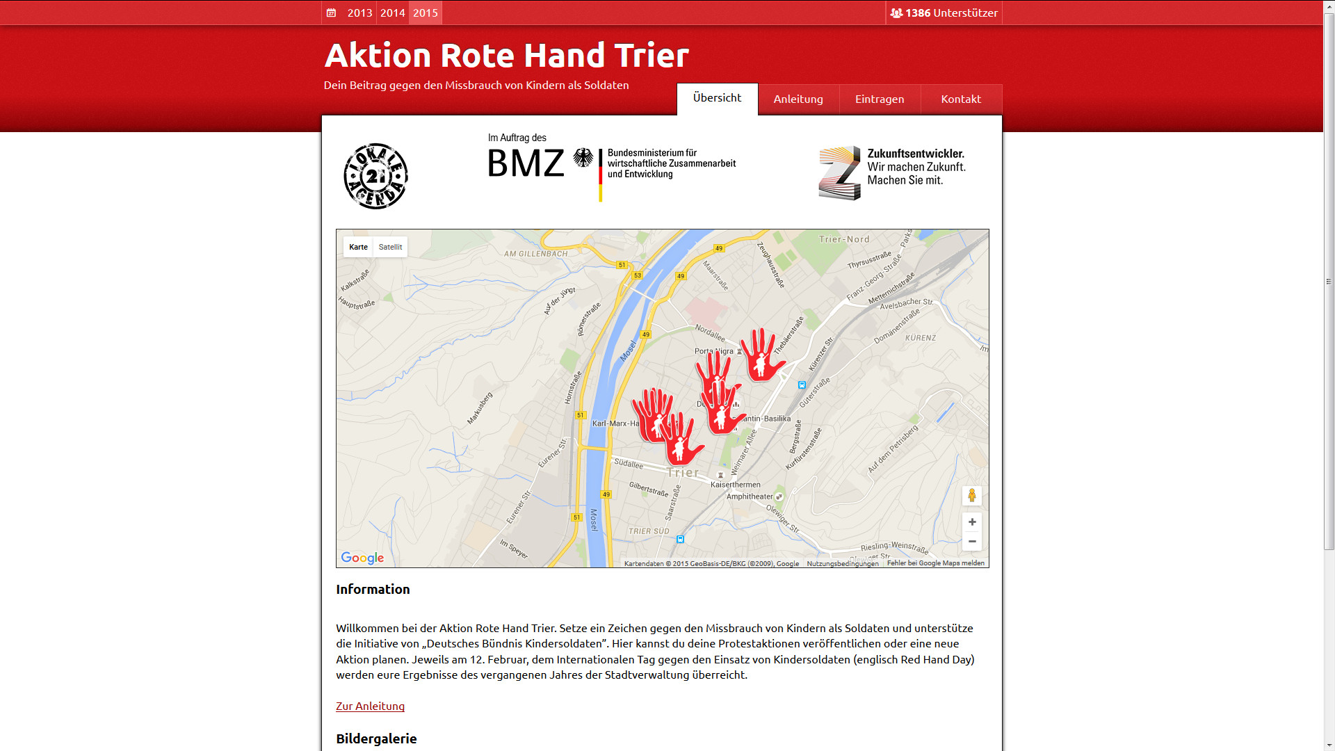 Aktion Rote Hand Trier Website